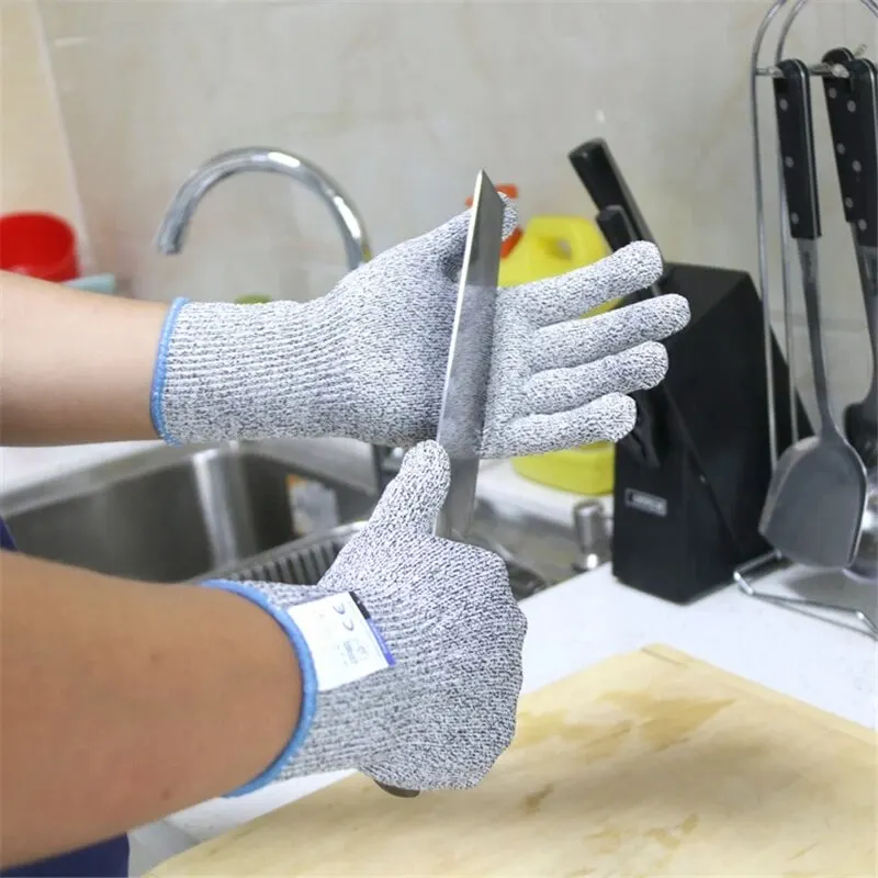 Anti Cut Proof Gloves Hot Sale GMG Grey Black HPPE EN388 ANSI Anti Cut Level 5 Safety Work Gloves Cut Resistant Gloves