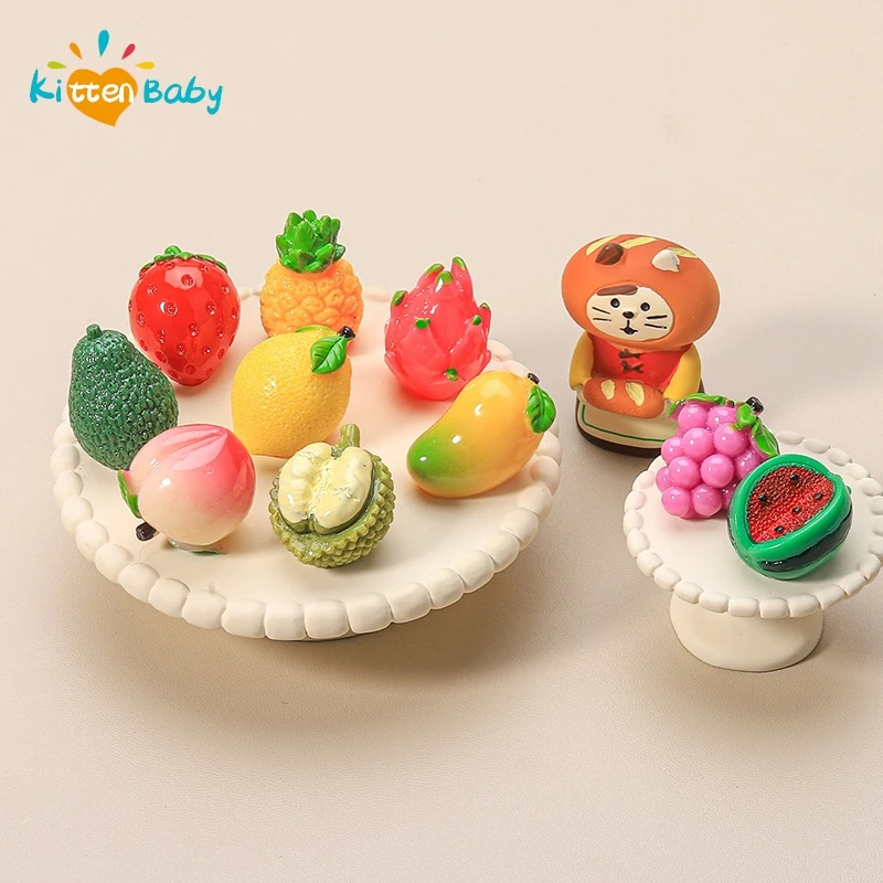 Pretend Play 1/12 Scale Miniature Dollhouse Fruit Mini Grape Apple Mango Durian Avocado Food for Doll House Kitchen Accessories