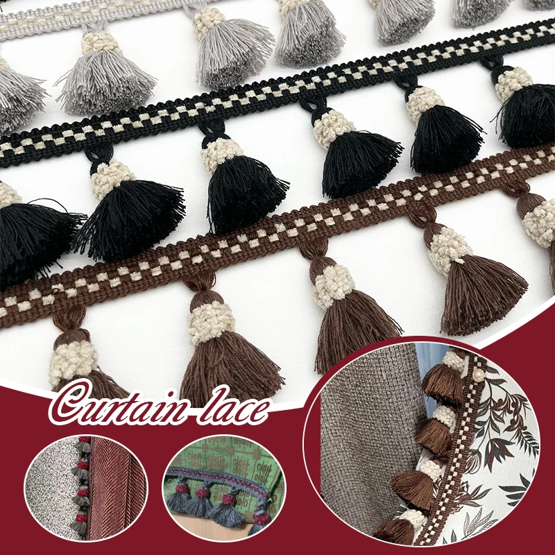 

Beaded Tassel Trim for Curtains DIY Pompom Fringe Trim, Curtain Header & Side Decor, Boho Home Decor Accessories