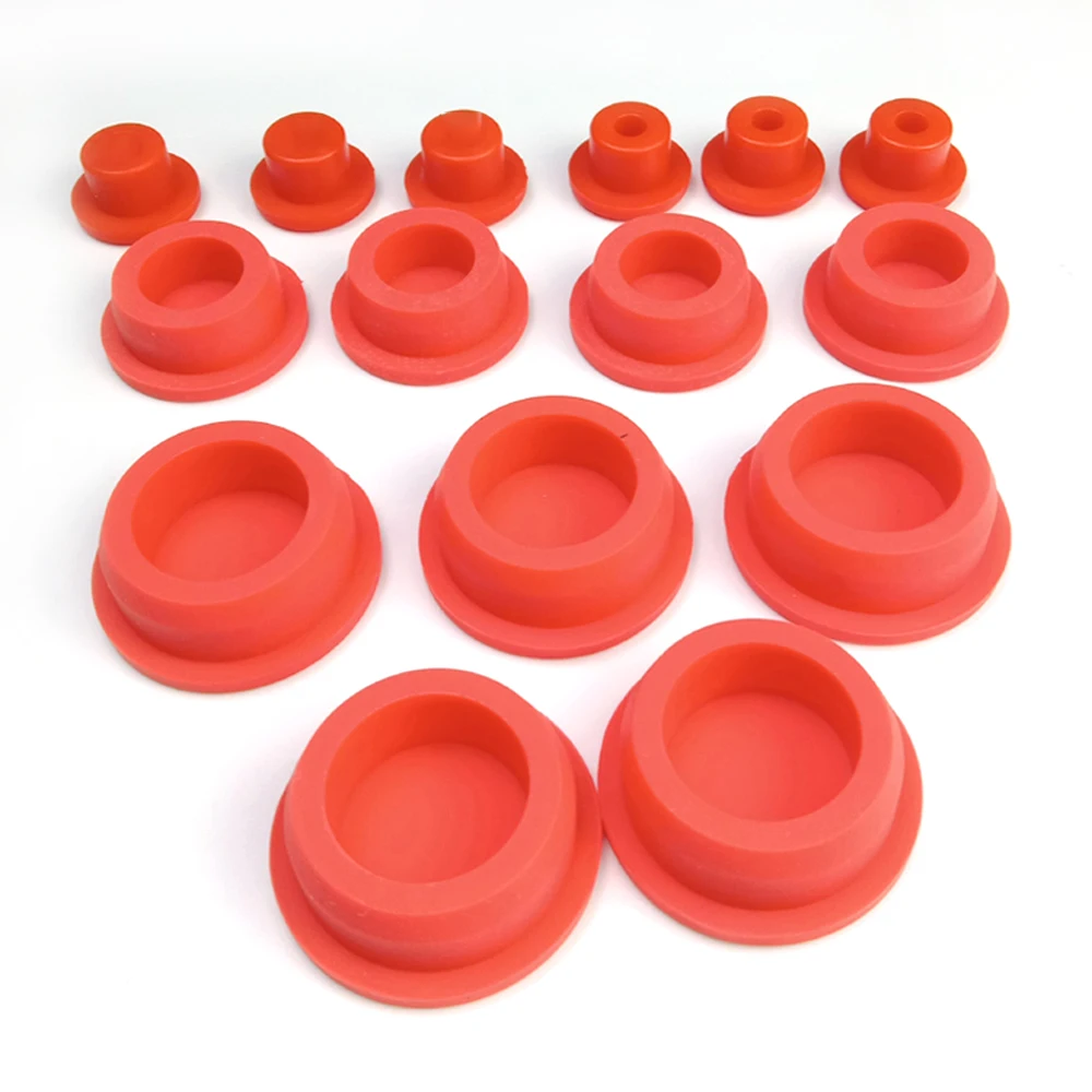 T Type Plug Cover Gasket Blanking End Caps Food Grade Seal Stopper Tube Pipe Inserts Bung 13-48mm Red Silicone Rubber Hole Caps