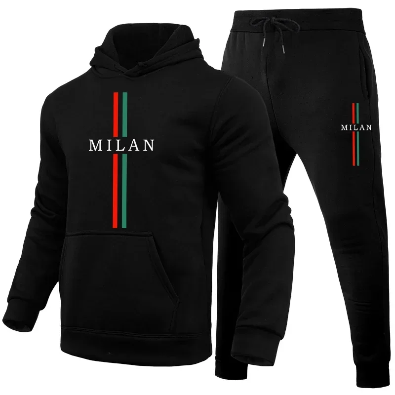 Survêtement décontracté pour hommes, pantalon de survêtement imprimé, sweat à capuche, tenue de sport pour le quotidien et la rue