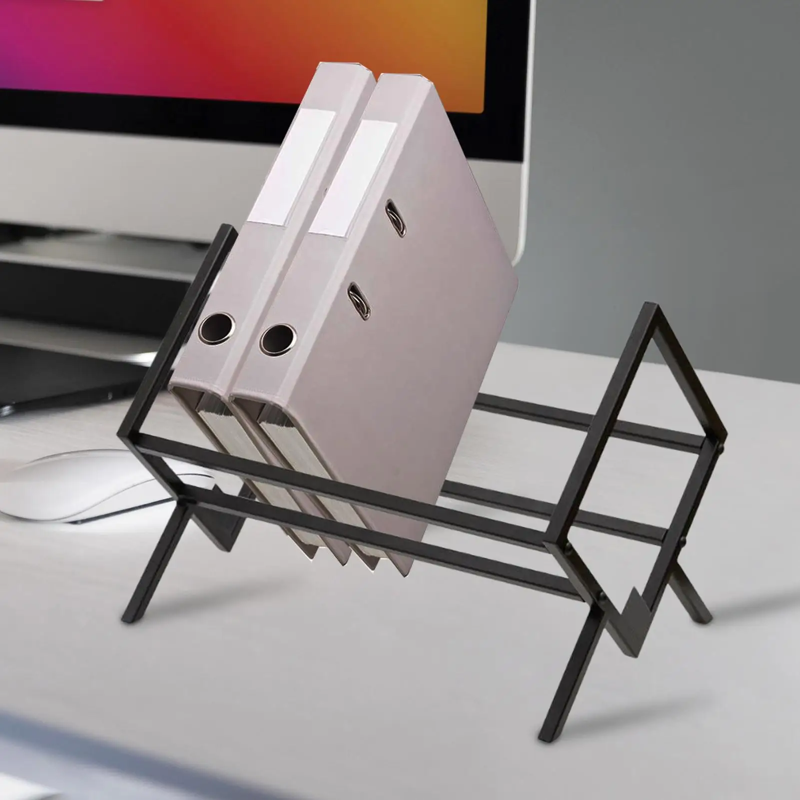 

Lp Record Holder Record Holder Stand Quick Assembly Desktop Album Organizer Rack for Audio Books Documents Magazines