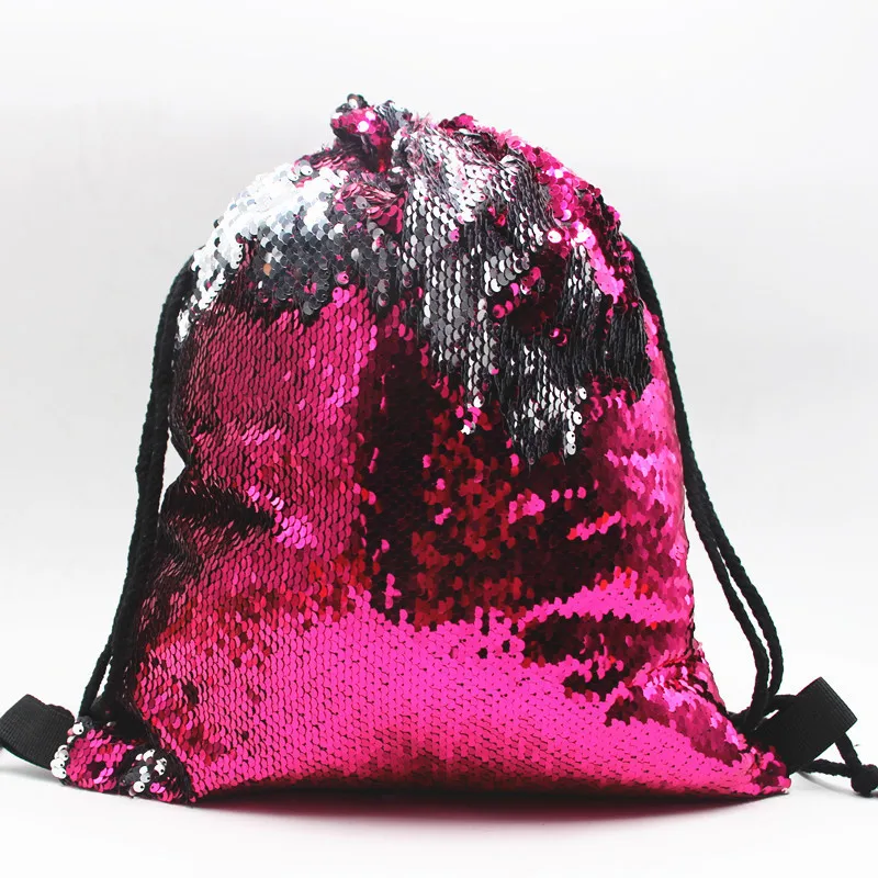 NONE Damen-Rucksack mit Pailletten, Kordelzug, Outdoor-Tasche 4