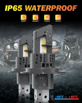 2個H4 LED CANBUS頭燈燈泡,24000流明遠近光霧燈,白色帶風扇LED超亮,適用於標緻Expert 2007~2023 10 最佳銷售 標緻 Expert 2007 - №9