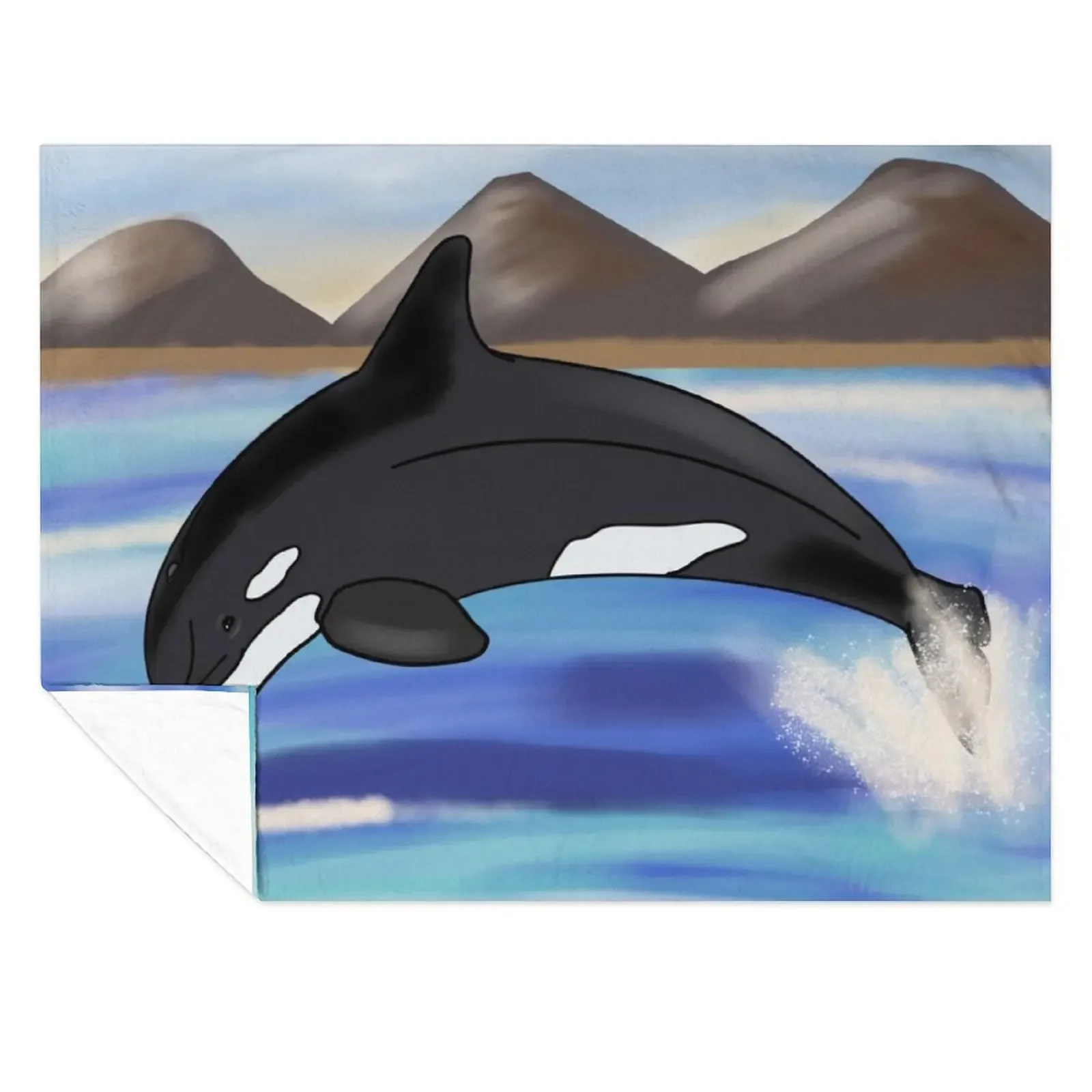 

Orca Ocean - Digital Print Throw Blanket cosplay anime Decoratives Baby wednesday Blankets