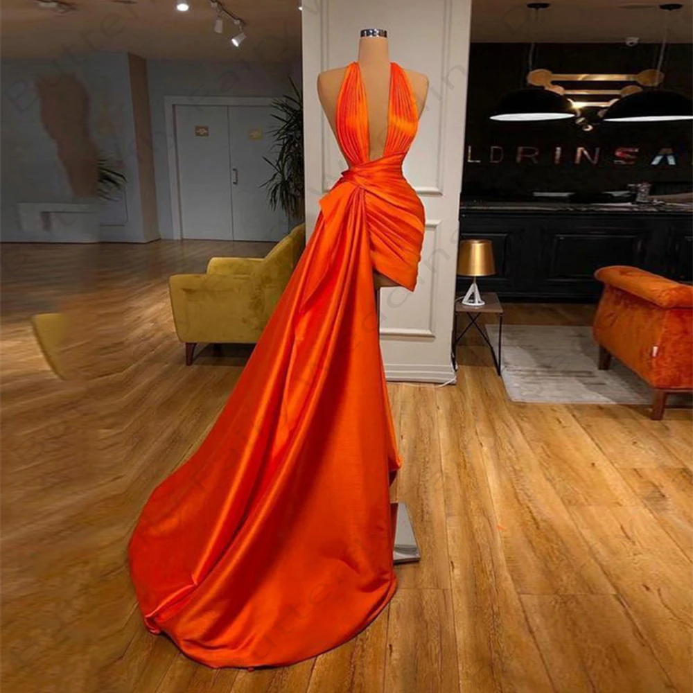 

Gorgeous Satin Sexy Deep V-neck Dresses Satin Pretty Backless Evening Dresses Sleeveless Mopping Party Elegant For Women 2023