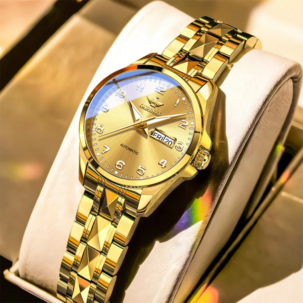 OUPINKE 3323 Elegant Original Luxury Women's Watch Mechanical Watch For Women Dual Calendar Fashion Waterproof Dress Clock Reloj