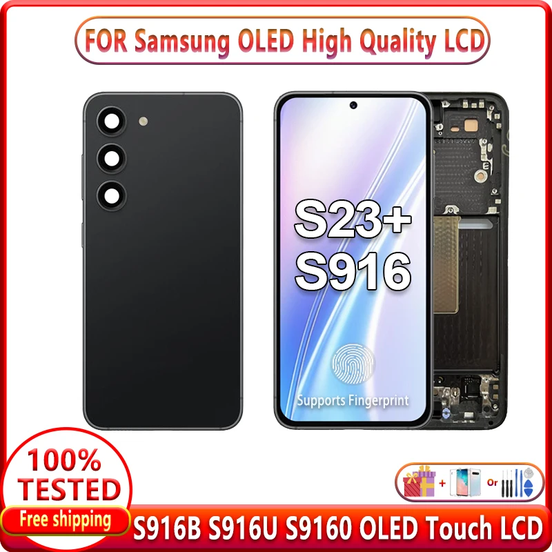 

NEW OLED S23+ LCD For Samsung Galaxy S23 Plus S916 Display For Galaxy S23 Plus 5G S916B S916U Touch Screen Digitizer With Frame