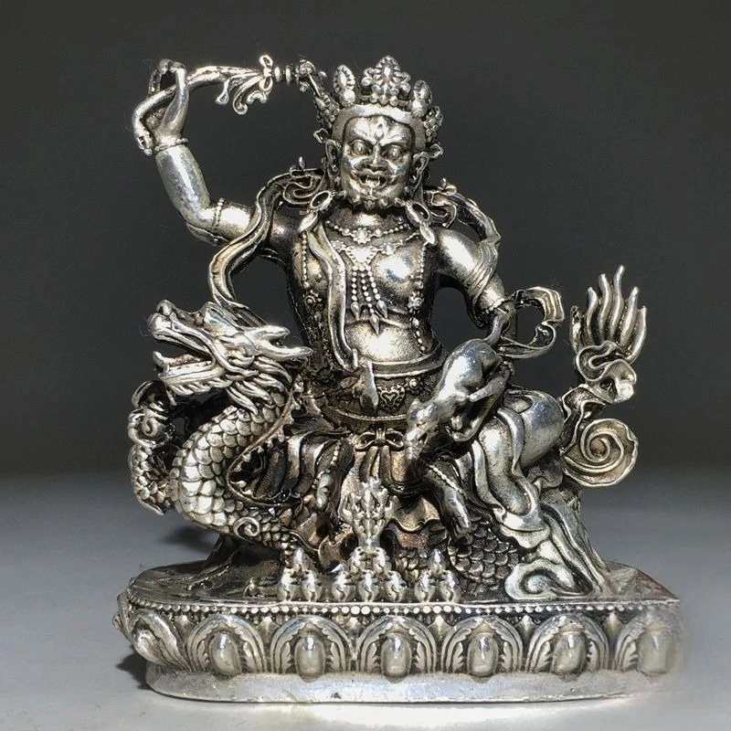 Antique Riding Dragon Buddha Yamantaka Vajrabhairava Statue Tibetan Buddhist Deity Sculpture Home Altar Decor Ornament
