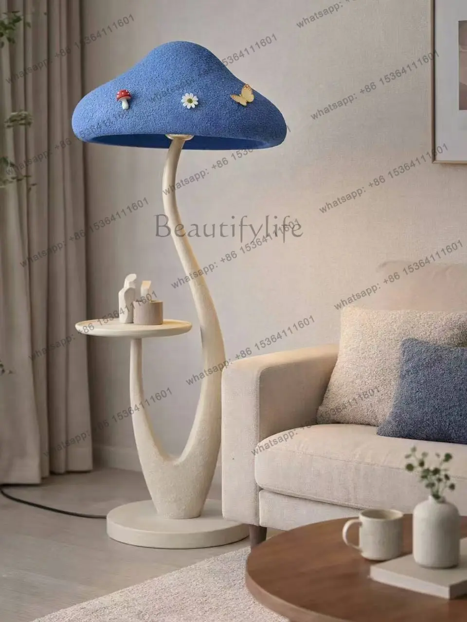 Original French living room bedroom decoration floor luminous object creative ornament log