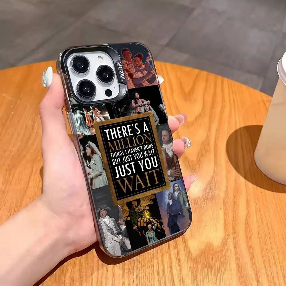 حافظة هاتف H-hamilton Musical L-Lyrics لهاتف iPhone 17,16,15,14,13,12,11 Plus، Pro Max، XS، حافظة هاتف فضية ملونة غطاء Funda #6