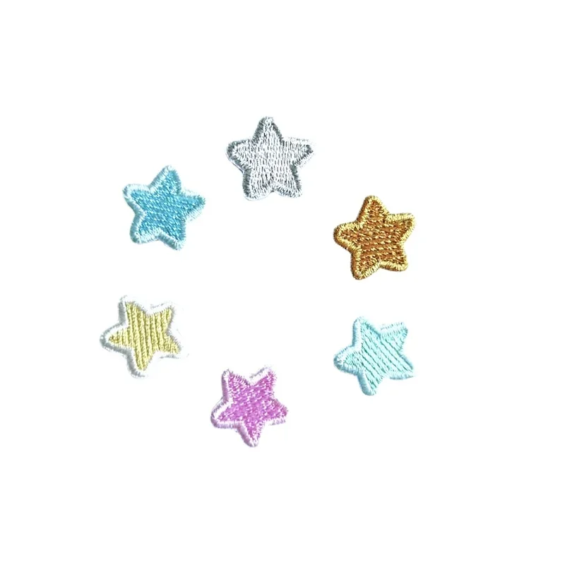 

100pcs/Lot Stick-on Small Embroidery Patch Star Cellphone Doll Shirt Bag Curtain Hair Clothing Decoration Accessory Art Craft