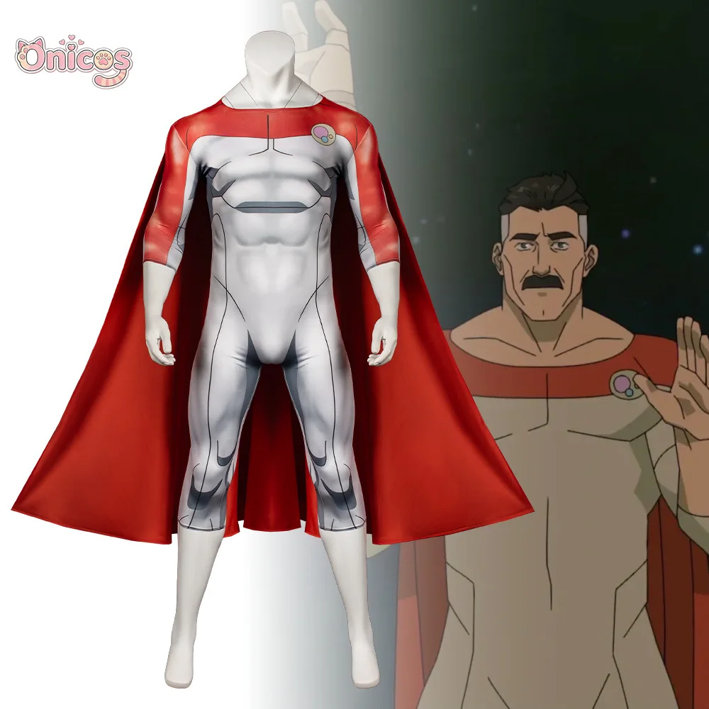 Invincible Nolan Grayson Omni-Man Cosplay Costume One-piece Jumpsuit Superhero Skin-tight Bodysuit Halloween Carnival Onicos