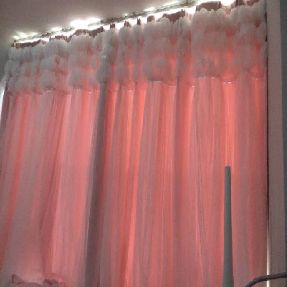 

Fashionable Princess Blackout Curtains for Living Room, Korean 3 Layers Fairy Sheer Drapes for Girls' Bedroom,Lace Window Drapes