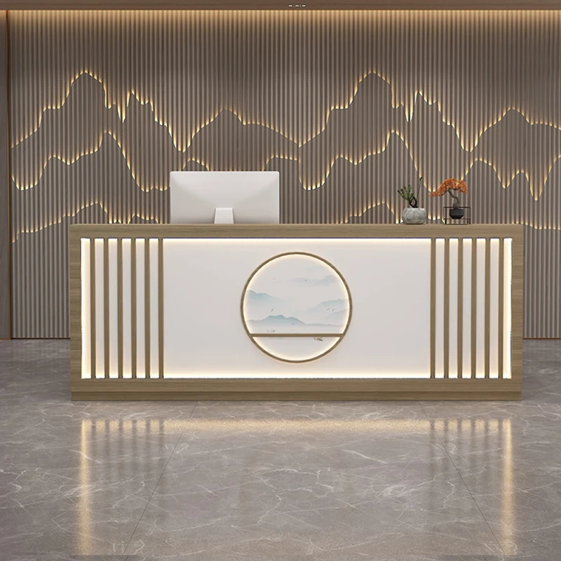 Beauty Center Reception Aesthetic Decor Counter Cosmetics Luxurious Office Desk Reseption Escritorio Pulpit Moveable Front Salon