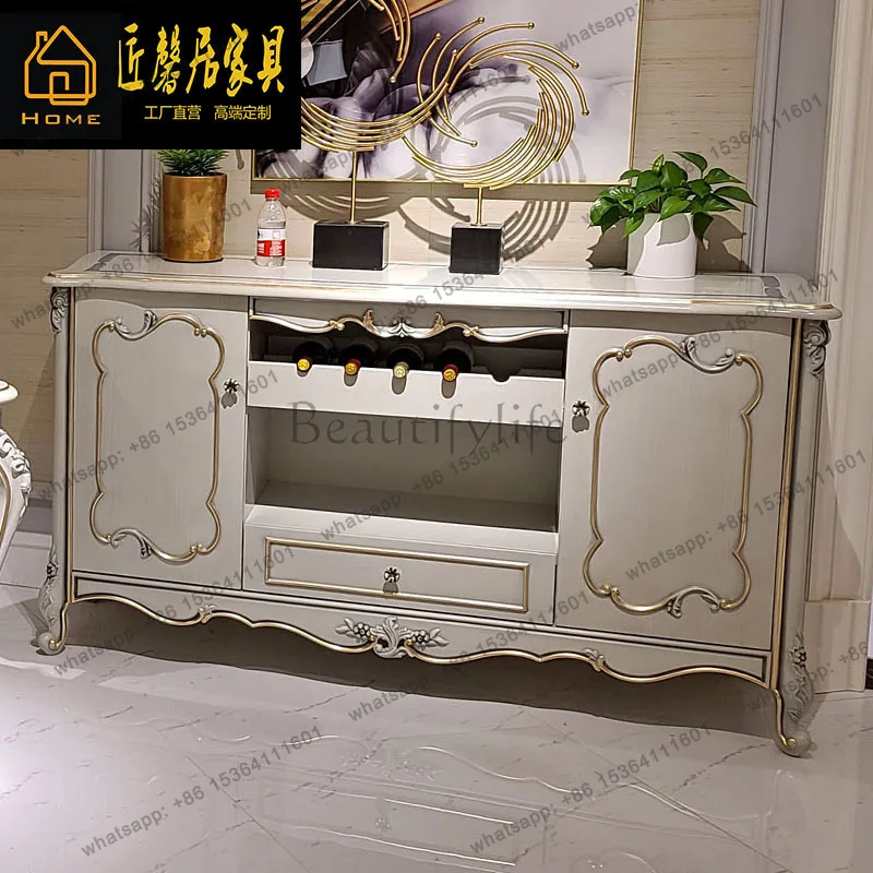 European entrance birch classical foyer dining side cabinet partition decorative table villa wine cabinet