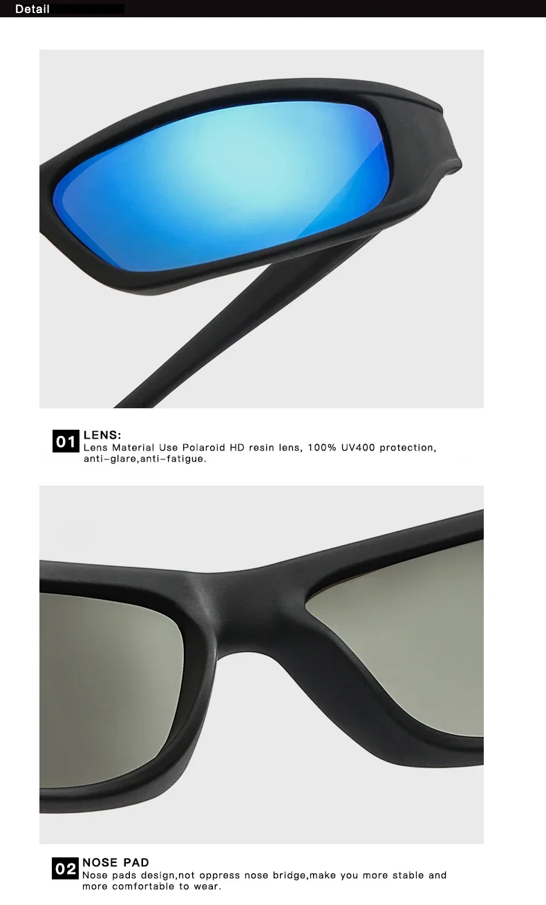 Modische Polarisierte Outdoor-Sport-Sonnenbrille für Männer und Frauen Retro Angelbrille Tourismus Sonnenschutz UV400-Schutz – Detail 13