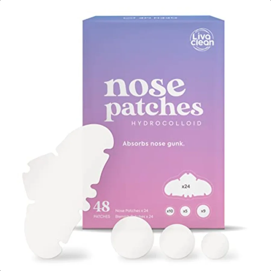 48 قيراط 24 شرائط الأنف الغروانية المائية 24 بقع بثرة بين عشية وضحاها Zits شريط المسام بقع الغروانية المائية للوجه الزيتي قواد الأنف الكبيرة