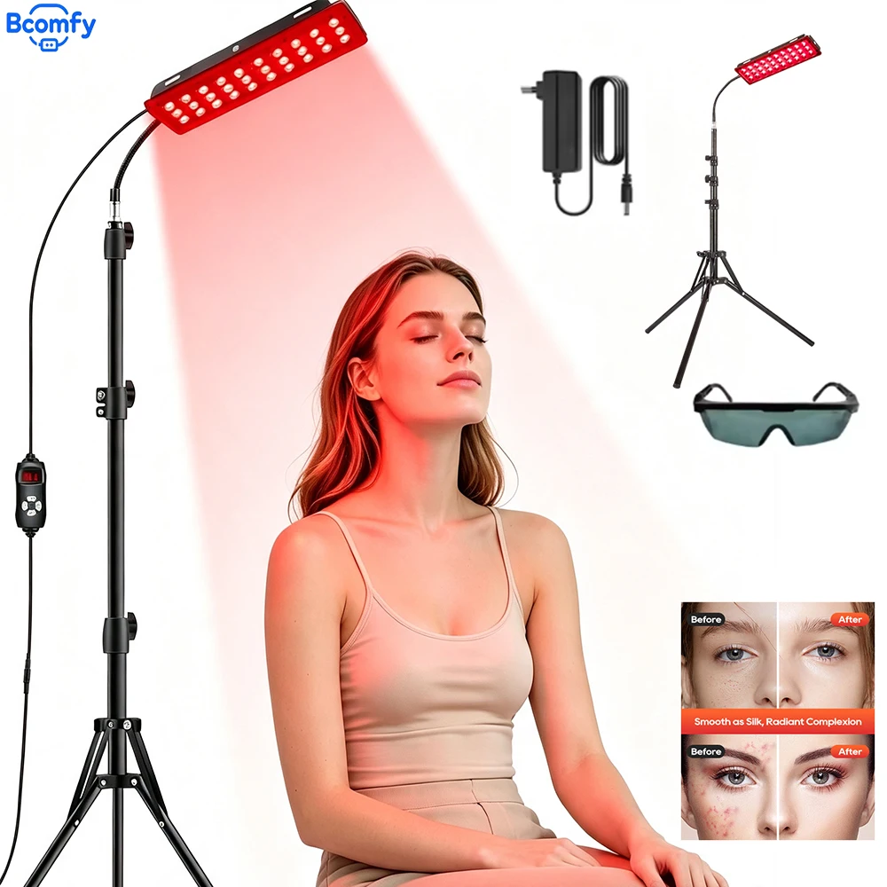 red-light-therapy-lamp-for-face-body-660nm-850nm-near-infrared-light-device-adjustable-tripod-stand-red-light-device-with-timer