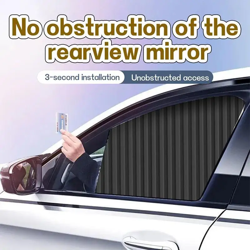 Heat Insulating Car Curtains 4 PCS Set Universal Retractable Sunshade Anti UV for Urban Drives and Seasonal Travel