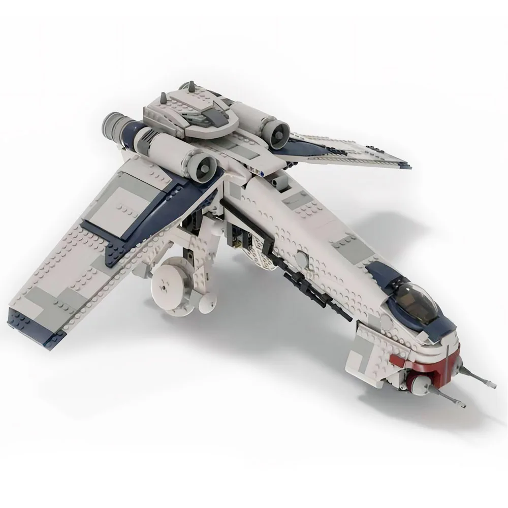 Republic Spaceship Fighter Building Block Kit Compatible With both 2013 and 2022 AT-TEs Brick Model Toy Kids Birthday Gift