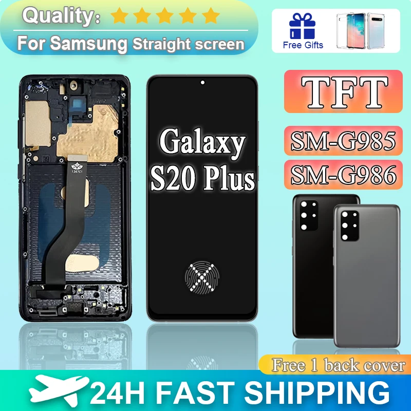 100% Super TFT S20+ Screen Replacement For Samsung Galaxy S20 Plus 5G LCD Display G985F G986F/DS Touch Digitizer Assembly Frame