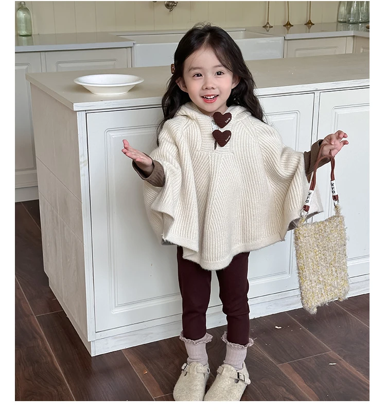 Maglioni autunno abbigliamento per bambini ragazza maglione maglia mantello felpa con cappuccio semplice 2024 cappotto allentato Pullover top stripd