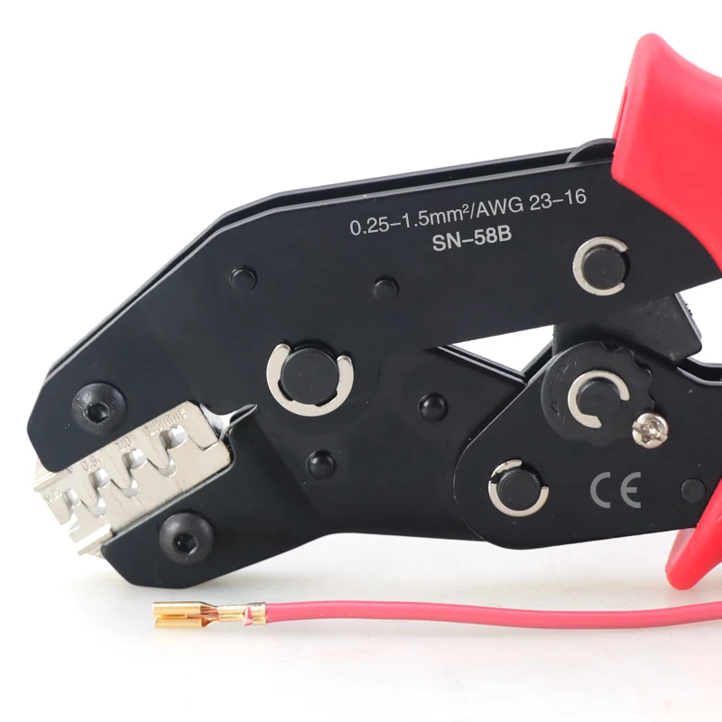 SN-58B Abisolierzange und Crimpzange, Multifunktionales Crimpwerkzeug für Flachsteckverbinder, Elektrisches Verdrahtungswerkzeug – Detail 6