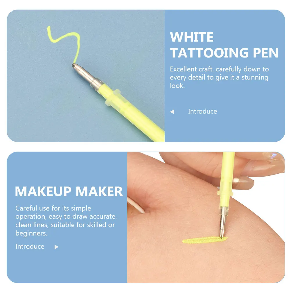 

3pcs 1mm Tattooing Pen Refill for Eyebrow Positioning Mapping Tool with Transparent Body Precise Lines Suitable Beginners