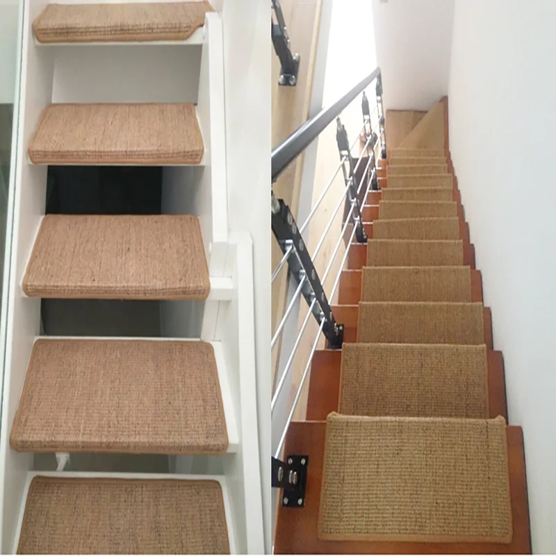 Custom Design Home Sisal Stair Runner Mat Non slip Hallway Runner Stairs Rugs view 4