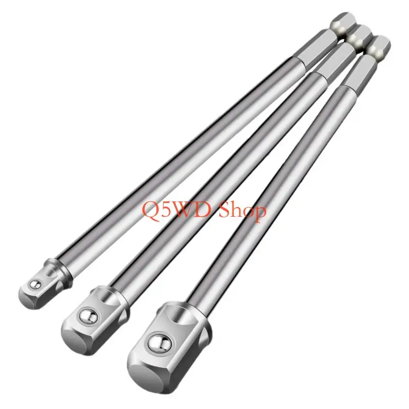 Q5WD Set Of 3 Universally 1/4in 3/8in 1/2 Square Socket Adapter For Electric Drill