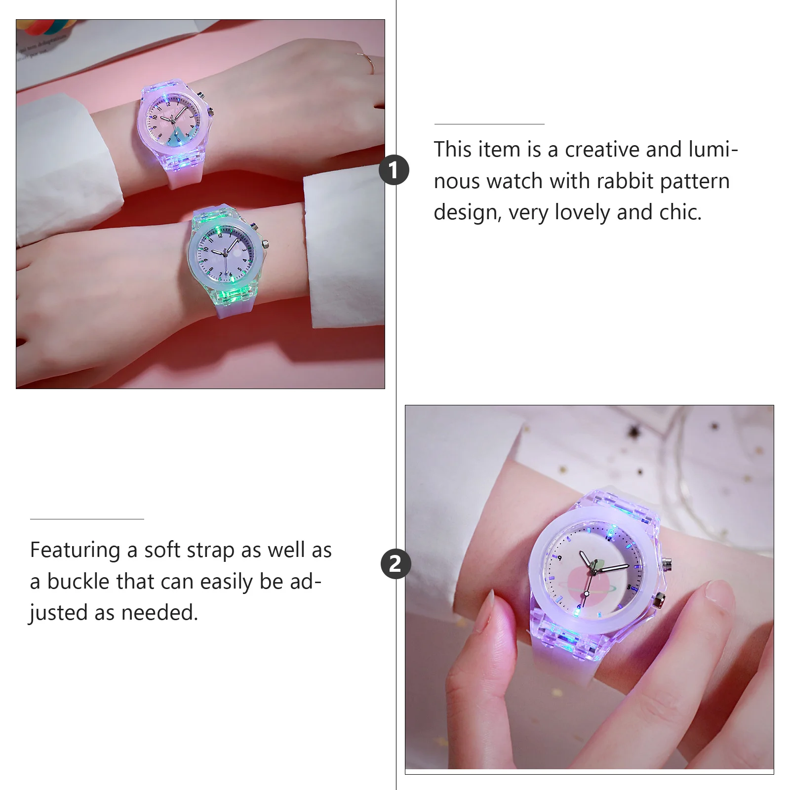 Luminous Cartoon Silicone Wristwatch Glow In The Dark For Silicone Watch Birthday Christmas Party Gift