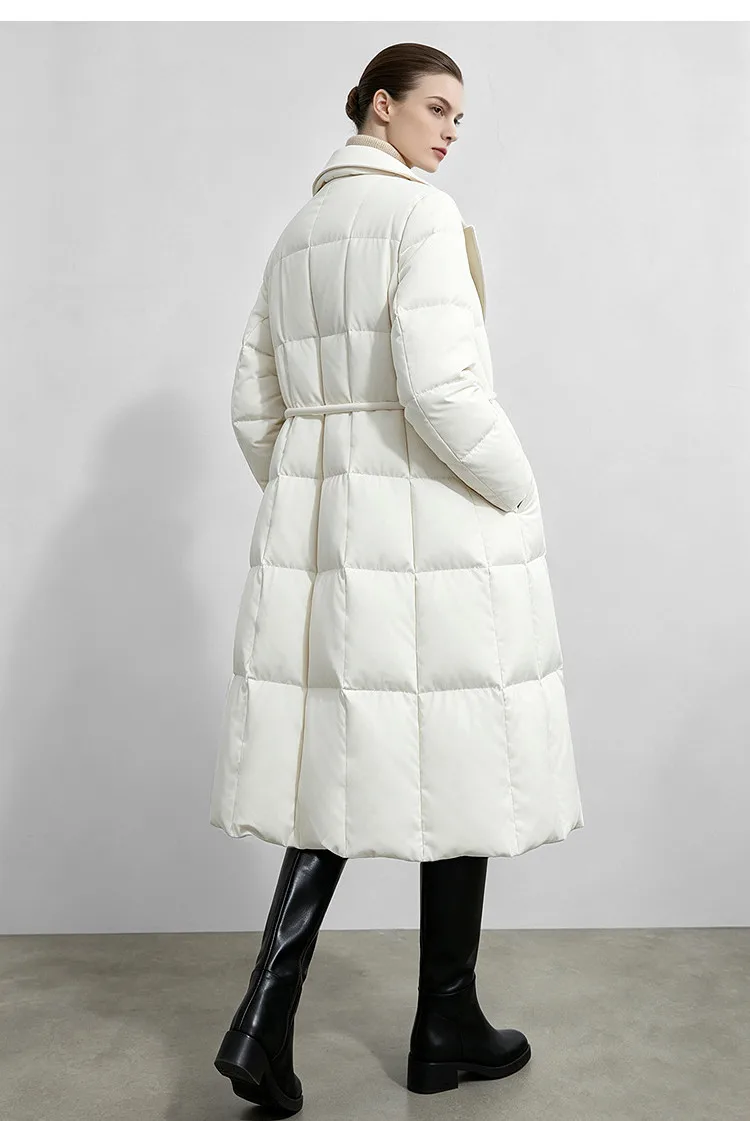 Amii Women's A-Line Down Jacket Lapel Collar Lightweight Warm Slim Fit Commuter Minimalist Women's Winter Down Jacket 12644006