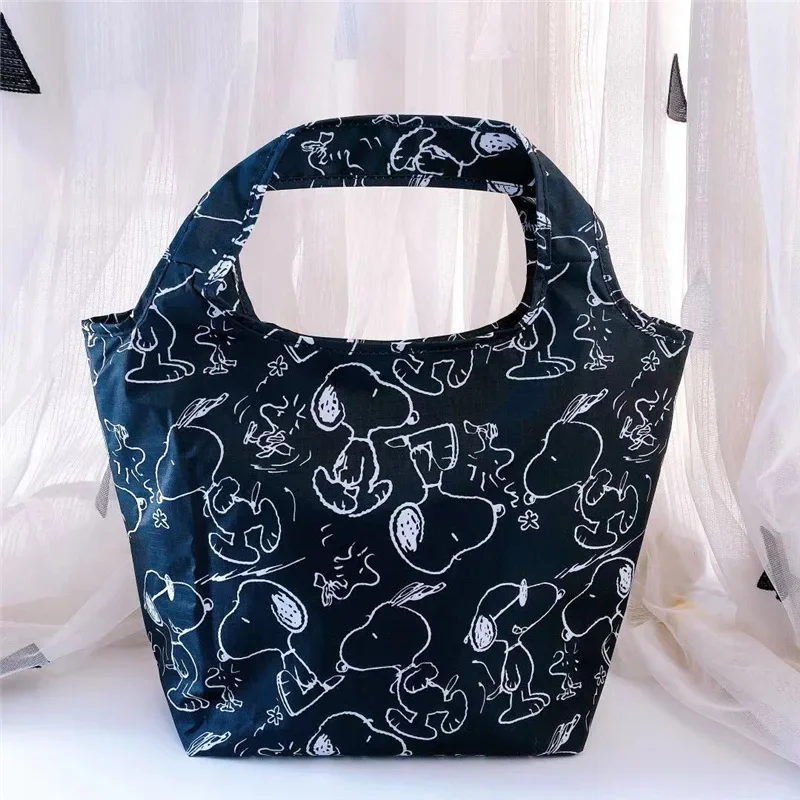 Snoopy borsa termica di grande capacità carina impermeabile Oxford borsa termica per il pranzo con cerniera portatile per le donne Lunch Box Picnic