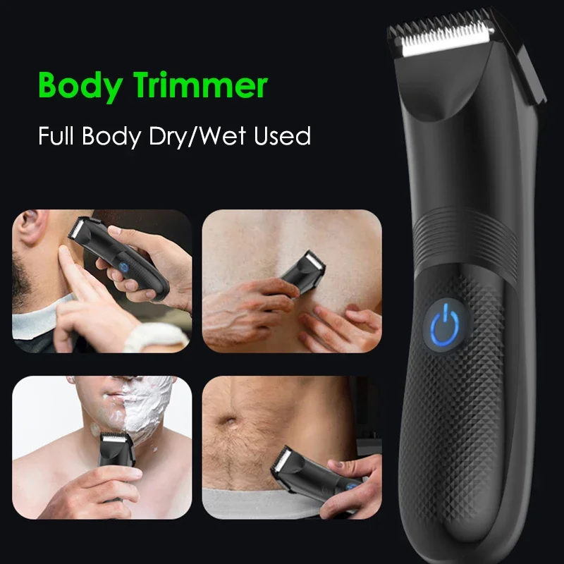 Groin Area Hair Trimmer Lawn Mower Ceramic Blade Waterproof Wet Dry Hair Clippers Pubic Armpit Body Hair Ultimate Hygiene Razor