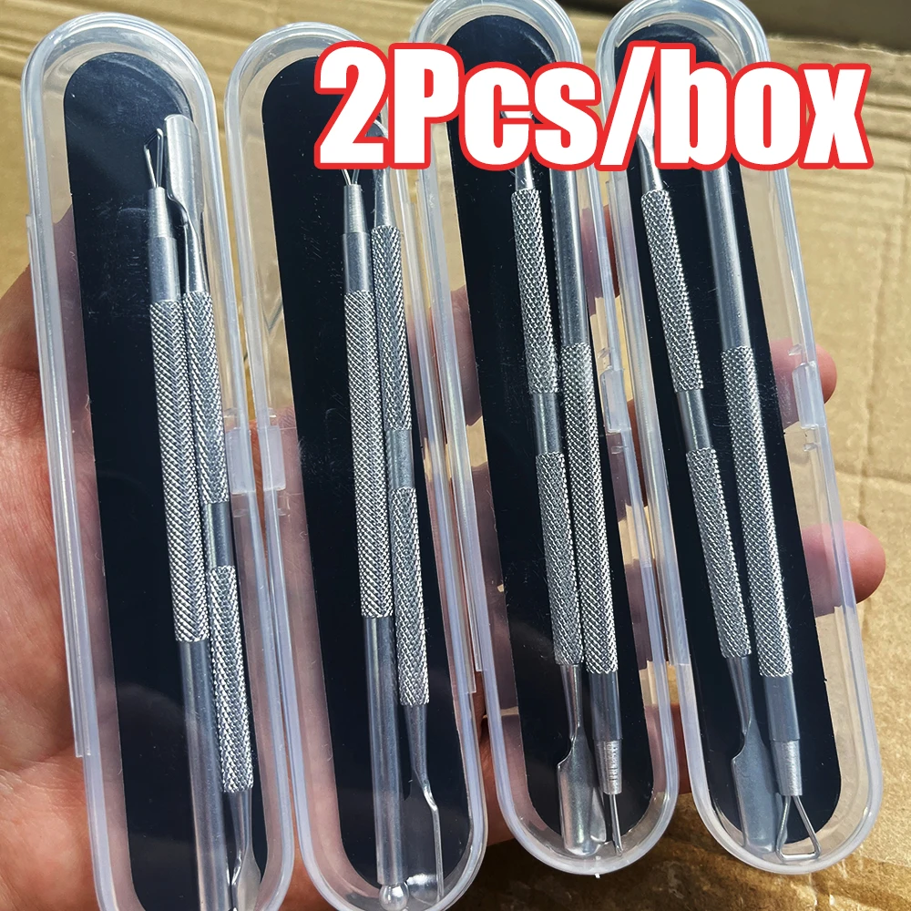 1/2Pc/SET Stainless Steel Silver Nail Cuticle Pusher Double-headed Triangle Cuticle Peeler Scraper Remove Gel DIY Nail Care Tool