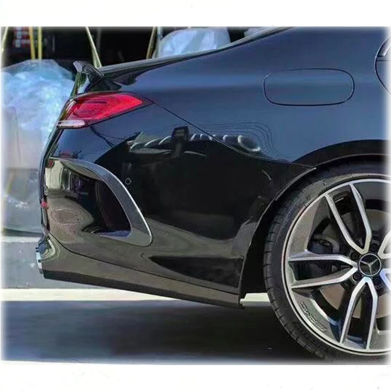 For Mercedes-Benz CLS-Class W257 CLS400 CLS63  Real Carbon Fiber Car Rear Splitter Canards Aprons Wind Knife Sticker Cover