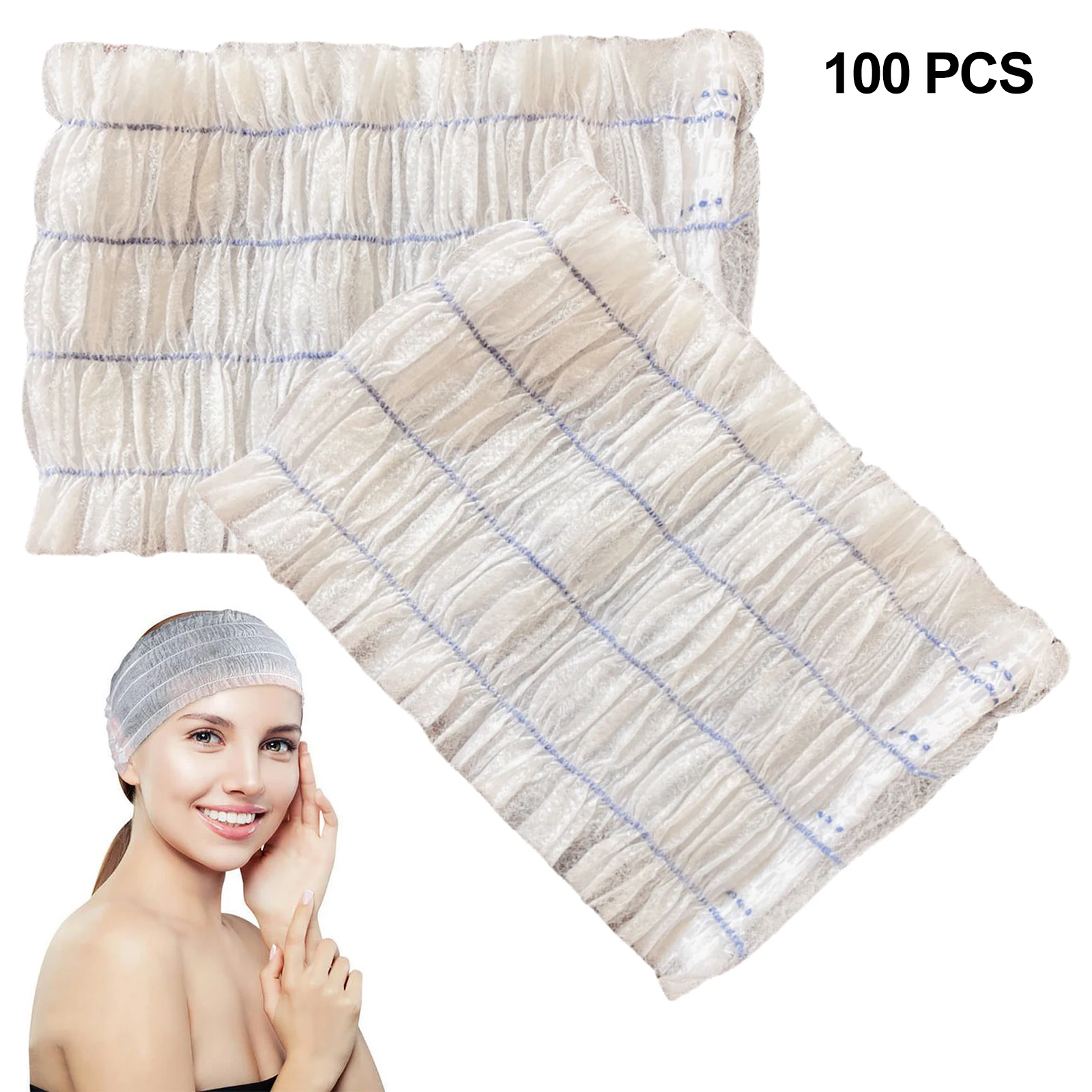 100 pçs descartável spa headbands respirável elástico não-tecido enxertia cílios spa cabeleireiro hairband para cuidados com a pele