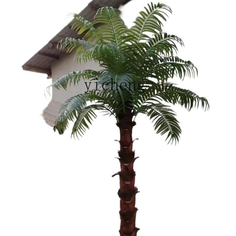 ZK Large Simulation Palm Tree Indoor and Outdoor Plant Landscape Floor-Standing Decorations Coconut Tree  Landscape Fairy Garden