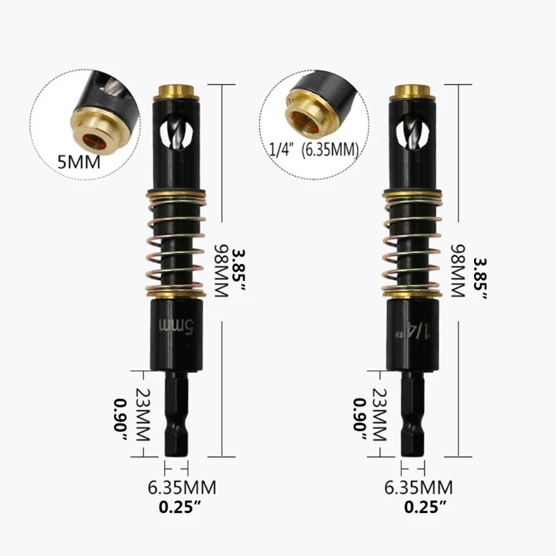 Hinge Drill Bits 5mm Self-Centering Bit For Use with Pin Jig Self Centering Hinge Tapper Core Hole Openning Puncher Bits