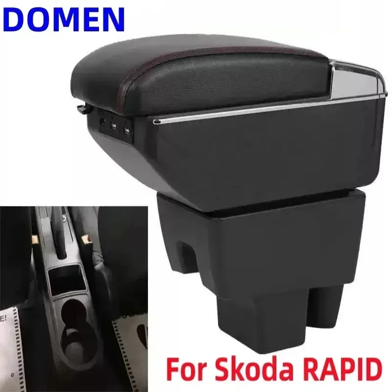 New luxury For Skoda RAPID Armrest For Volkswagen VW Polo 2020 2021 Car Armrest Box Retrofit Car Accessories Interior details