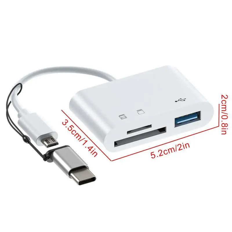 Kartenleser für Computer 3 in 1 Dual-Anschluss USB C zu Typ C Speicher kartenleser otg Adapter tragbarer Typ C Kartenleser