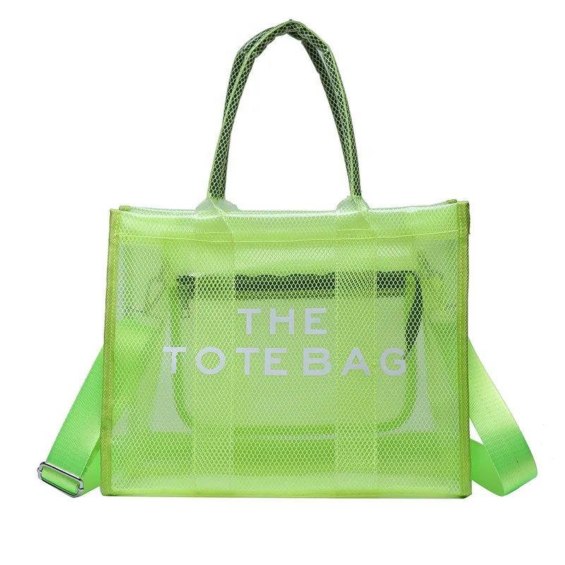 Borsa a mano grande da donna borsa da spiaggia in PVC trasparente borsa trasparente borsa a tracolla di design di lusso a tracolla Summer Beach