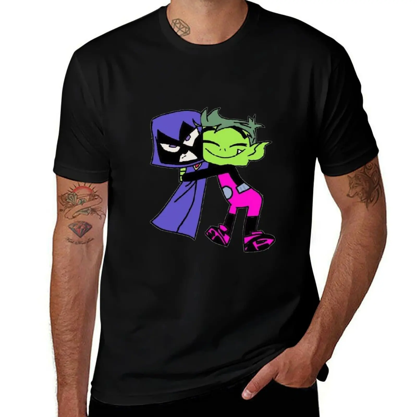 

Raven & Beast Boy T-Shirt t shirt men 100% cotton luxury brand man t shirts for men T-Shirt