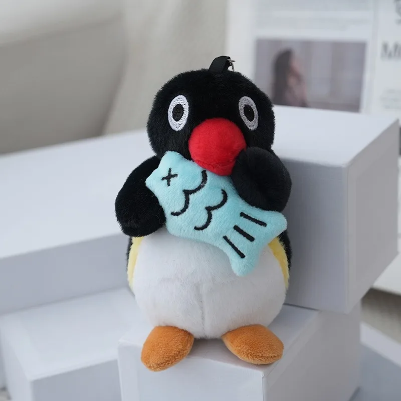 16cmの可愛い太ったペンギンのぬいぐるみペンダント、柔らかいペンギンのキーホルダー、ぬいぐるみ、バックパックの装飾、誕生日プレゼント、車の鍵の吊り下げおもちゃ