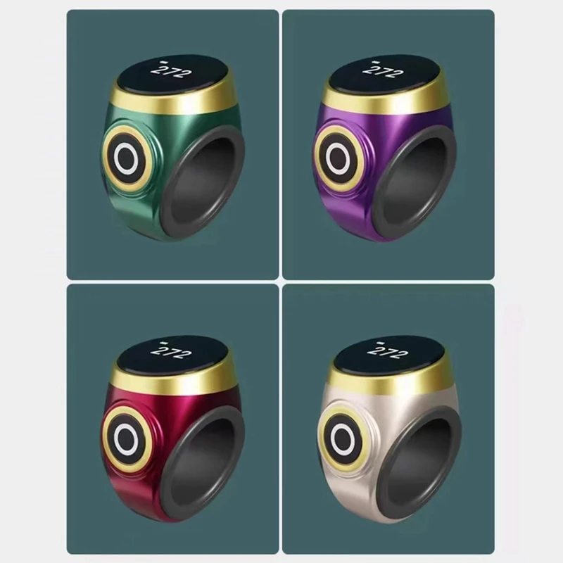 Compteur de Comptage Numérique Électronique à Pression Manuelle, Points Portables de Style Ethnique, Anneau Rechargeable, Urgence