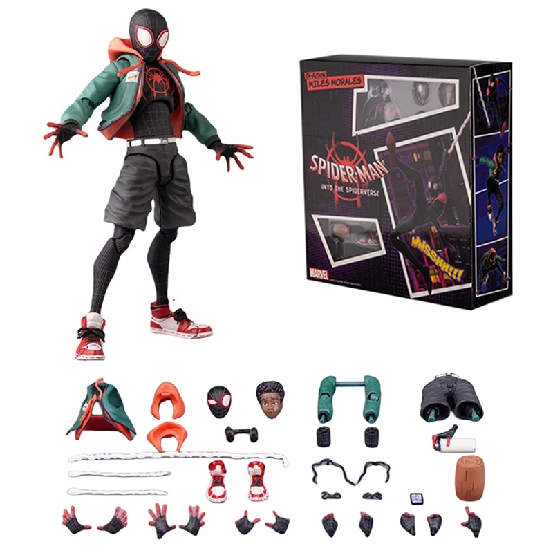 Sv Spiderman Miles Morales Action Figure Model Toy Collection Sentinel Marvel Spider-Man Into the Spider Verse Figures Toys Gift