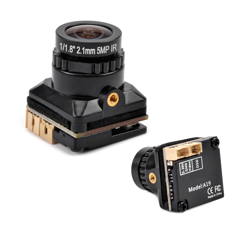 FPV Camera HD 1500TVL 2.1MM Wide Angle With OSD Adjustment Board For FPV RC Racing Drone Replacement Parts Accessories ,Black