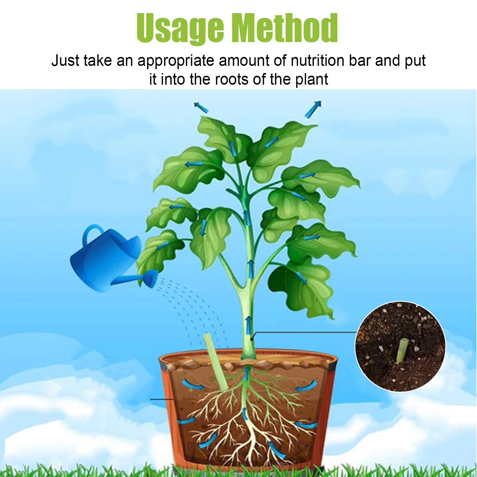 عصا تغذية بطيئة الإصدار من MoonSpry - سماد نباتي للزهور بوعاء وتعزيز برعم ونمو الجذر والعناية بالنباتات الصحية #4