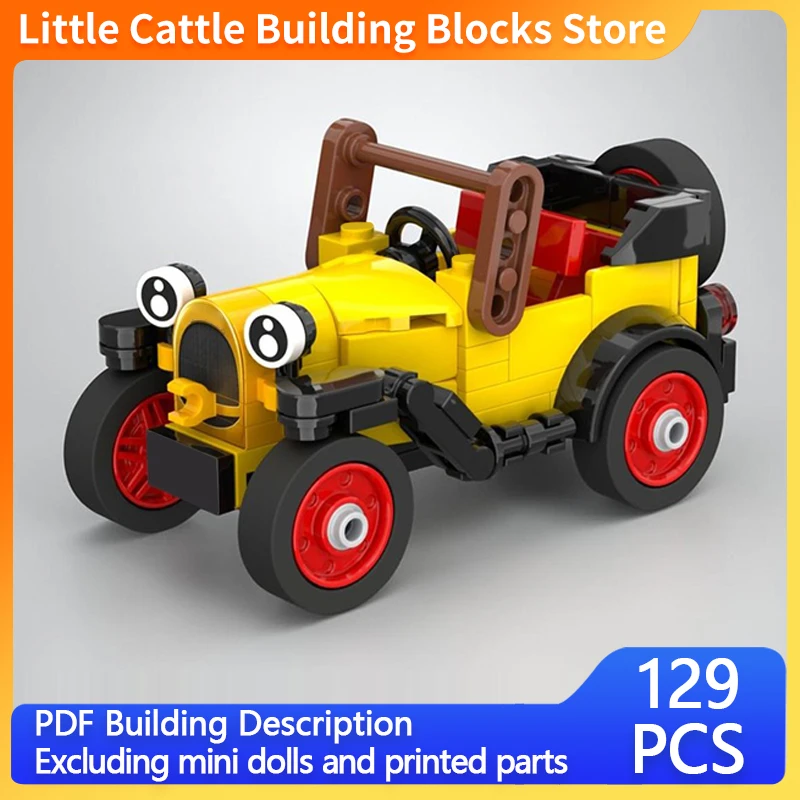 City Car Model MOC Building Bricks Small Yellow Off-Road Vehicle Modular Technology Gifts Holiday Assemble Toys Suit Display
